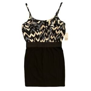 NWT Forever 21 Adjustable Strap Dress Ruffle Neck Elastic Waist Size Medium